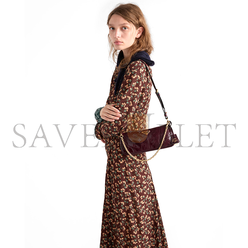 PRADA RE-EDITION 2002 MEDIUM LEATHER SHOULDER BAG 1BC221 (26*11.5*6cm) 